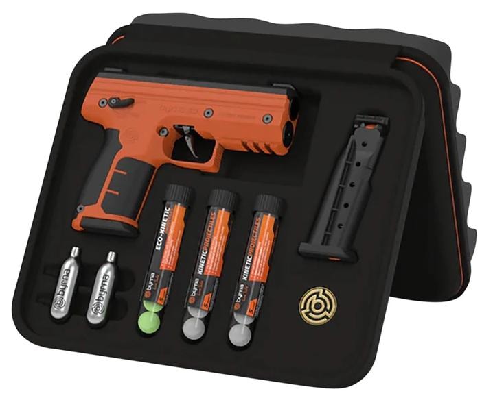 Byrna Technologies Pepper/Kinetic Kit — CO2 .68 Cal 5rd, Orange Polymer, Black Rubber Honeycomb Grip